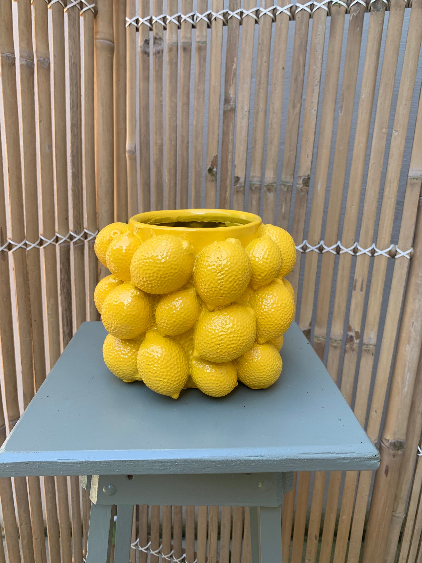 Bloempot Light & Living met citroenen geel