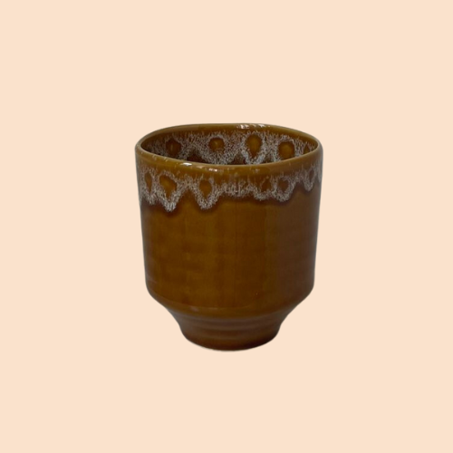 Bloempot Otis bruin/oker vintage look