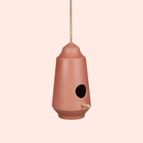 vogelhuisje roze oranje