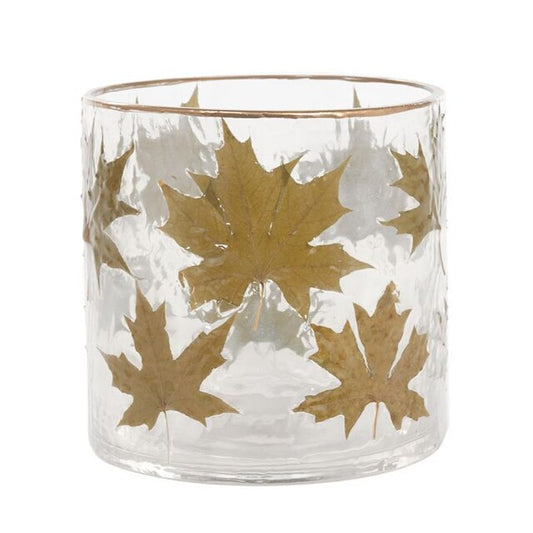 Herfst glas met blad