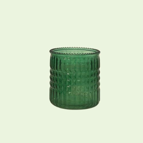 Waxine licht houder, groen glas