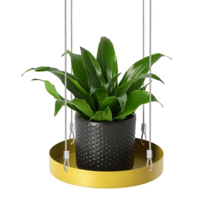 Esschert Design Plantenblad hangend rond S goudkleurig